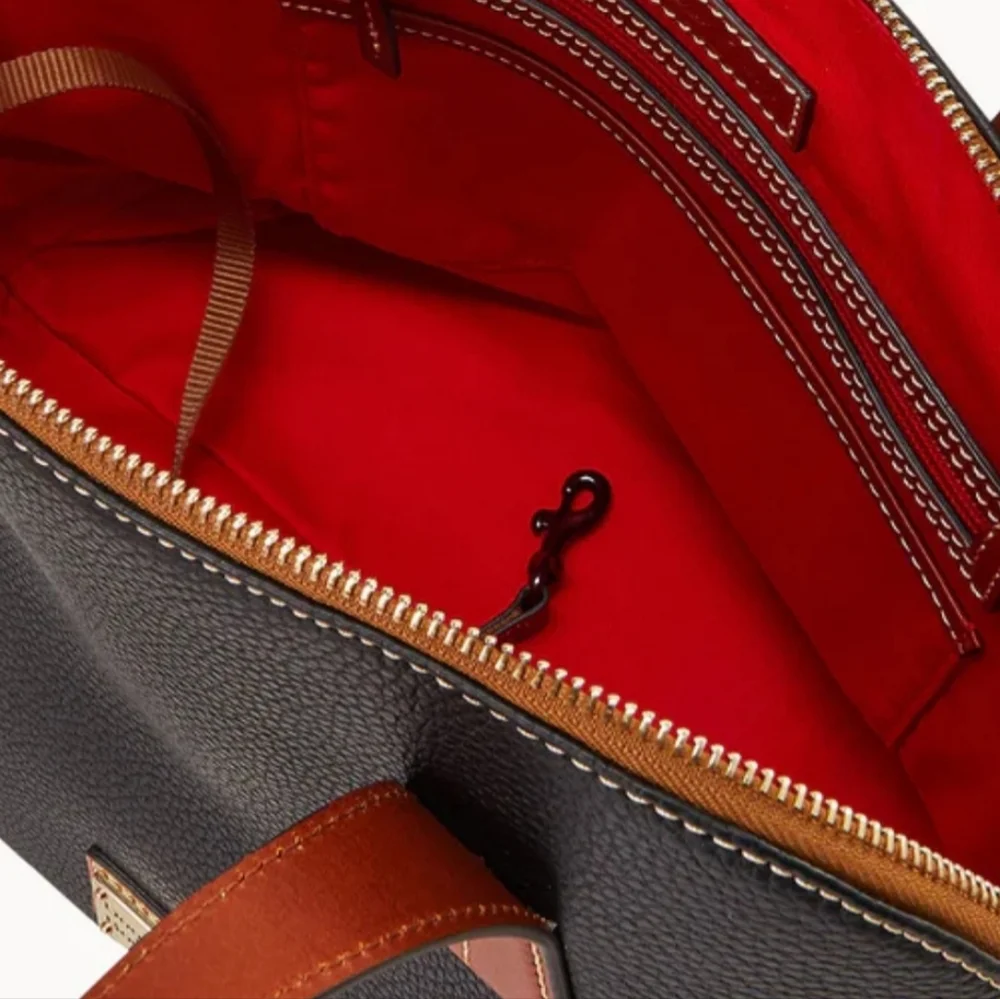 NWT Dooney & Bourke Small Audrey Pebble Grain‎ Leather Satchel: Black & Tan